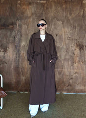 Sartorial Oversize Trench Kahverengi