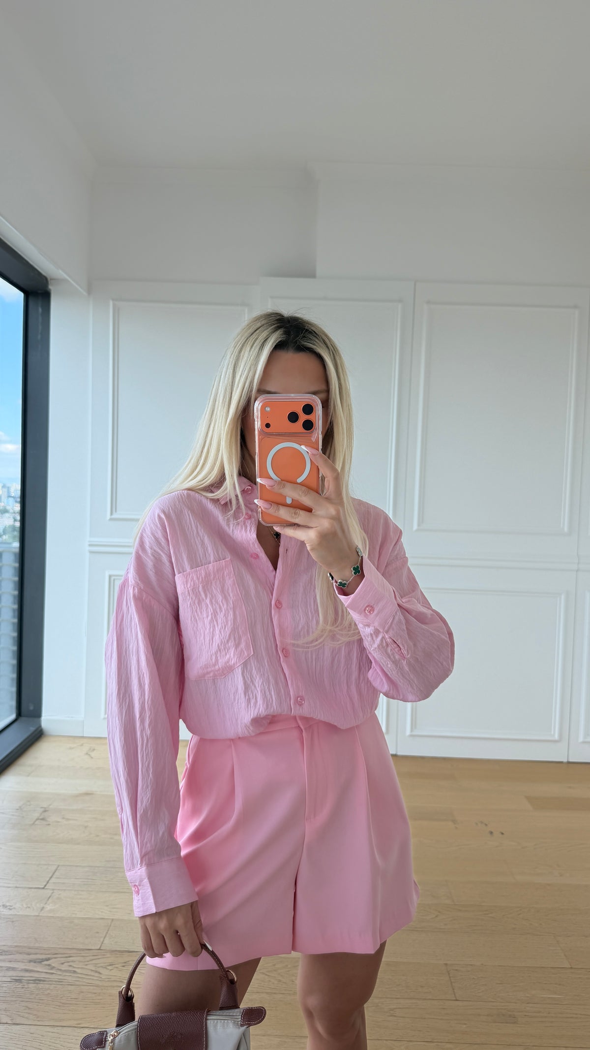 Chic Tailored Şort Pembe