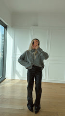 Gri Bisiklet Yaka Kazak