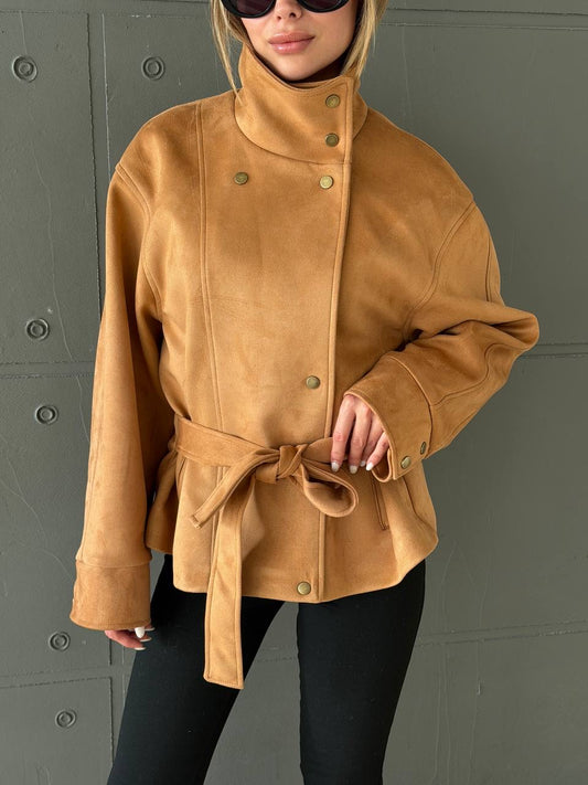 Süet Jo Camel Ceket