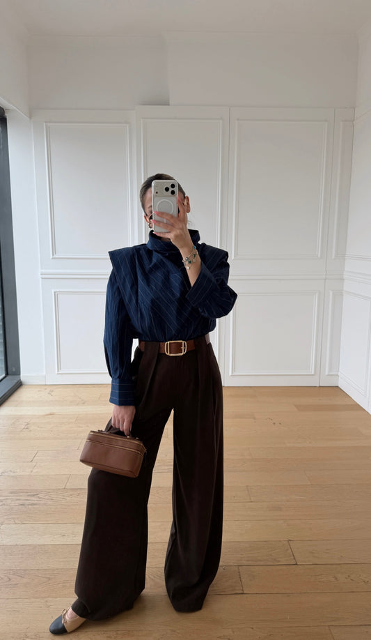 Elegance Lacivert Bluz