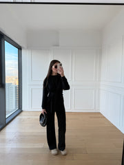 Ms Bağlama Detaylı Siyah Takım