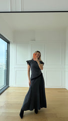 Zr Dantel Detaylı Gri Takım