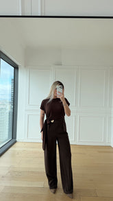 Milano Gold Toka Kahverengi Pantolon