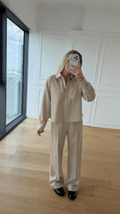 Clean Fit Bej Takım