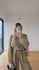 Natural Look Oversize Bluz - Açık Yeşil