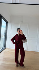 Bordo Triko V Yaka Takım