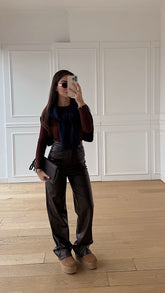 Premium Zr Deri Pantolon - Kahverengi