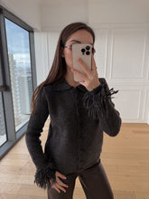 Kolları Püskül Detaylı Hırka - Gri