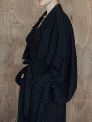 Sartorial Oversize Trench Siyah