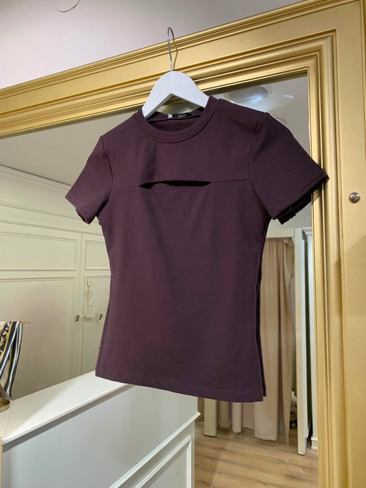 Kahverengi Ribbed Top