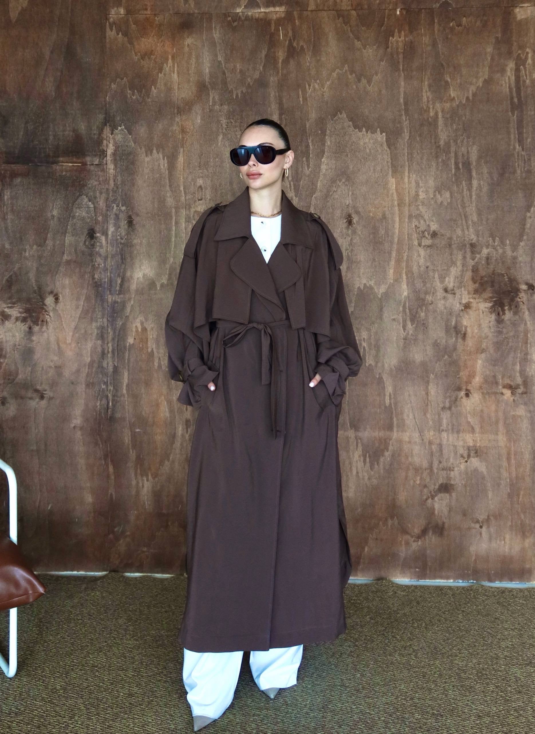 Sartorial Oversize Trench Kahverengi