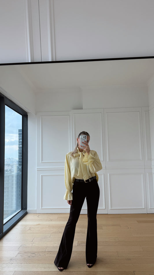 Minimal Luxe İspanyol Paça Kahverengi Pantolon