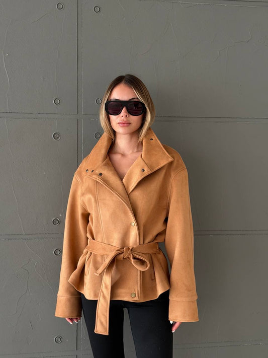 Süet Jo Camel Ceket