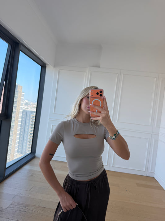 Café Latte Ribbed Top