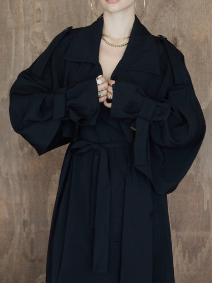 Sartorial Oversize Trench Siyah
