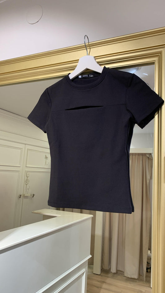Siyah Ribbed Top