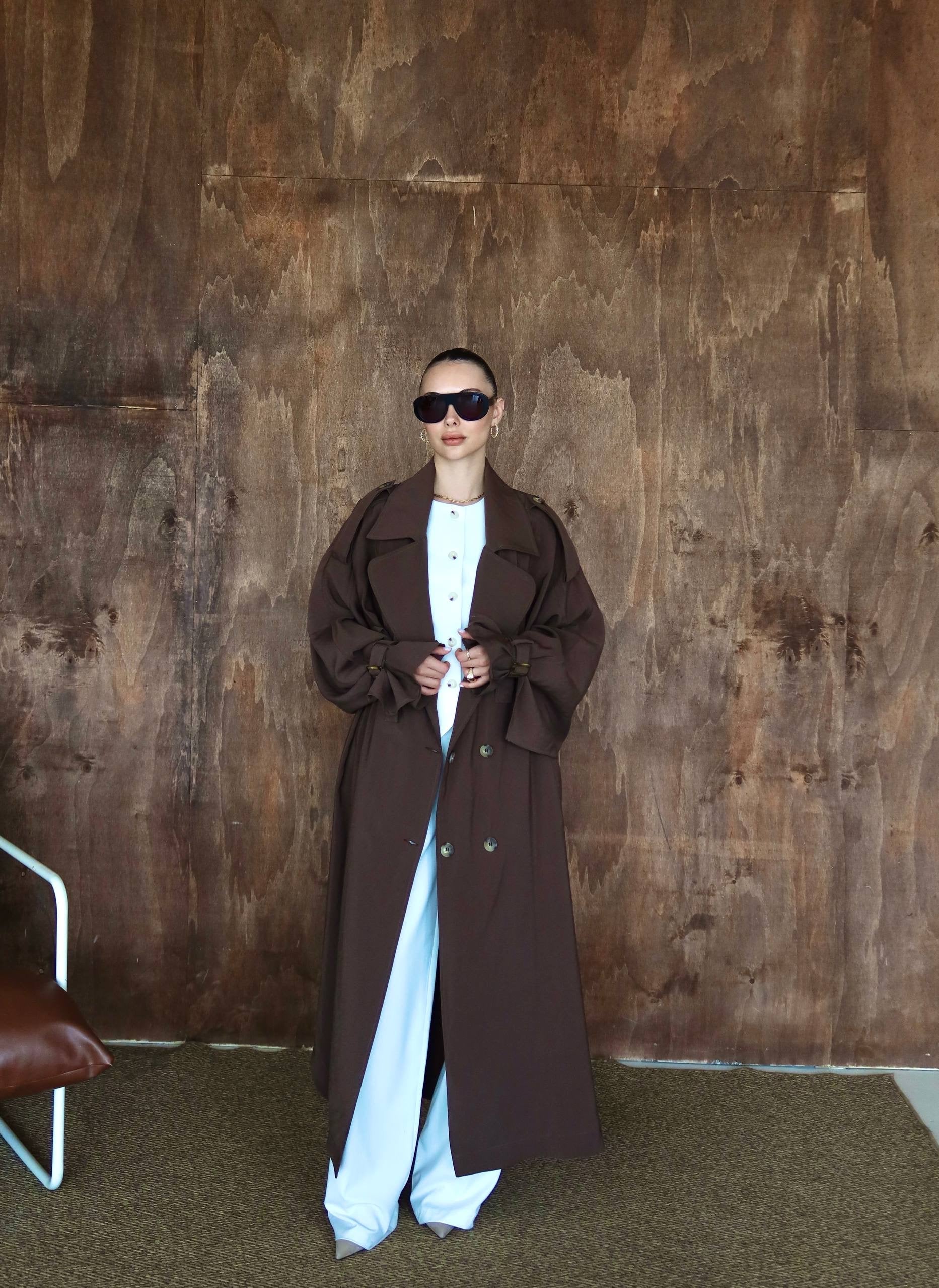 Sartorial Oversize Trench Kahverengi