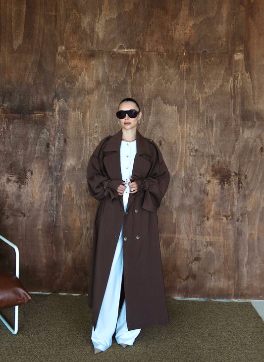 Sartorial Oversize Trench Kahverengi