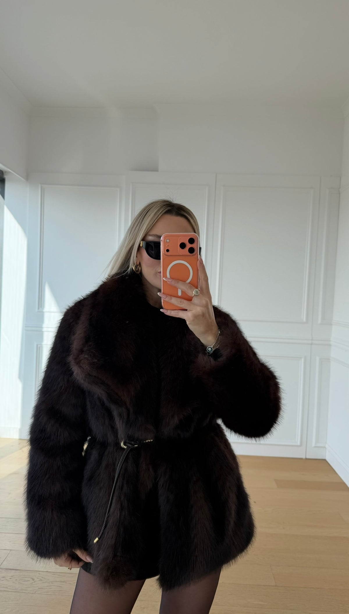 Daphne Premium Kahverengi Kürk