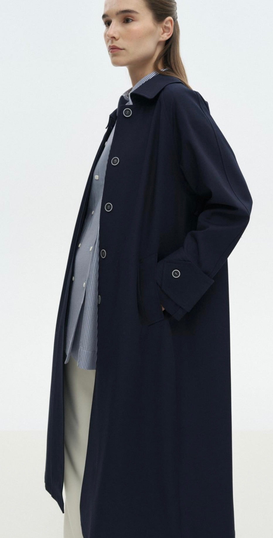 Lacevia Premium Trench Lacivert