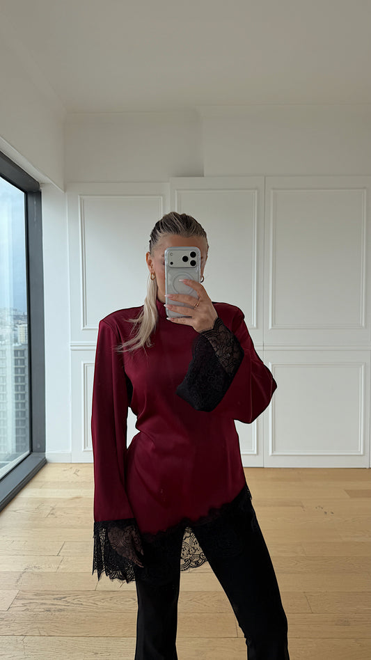 Minimal Luxe Bordo Bluz