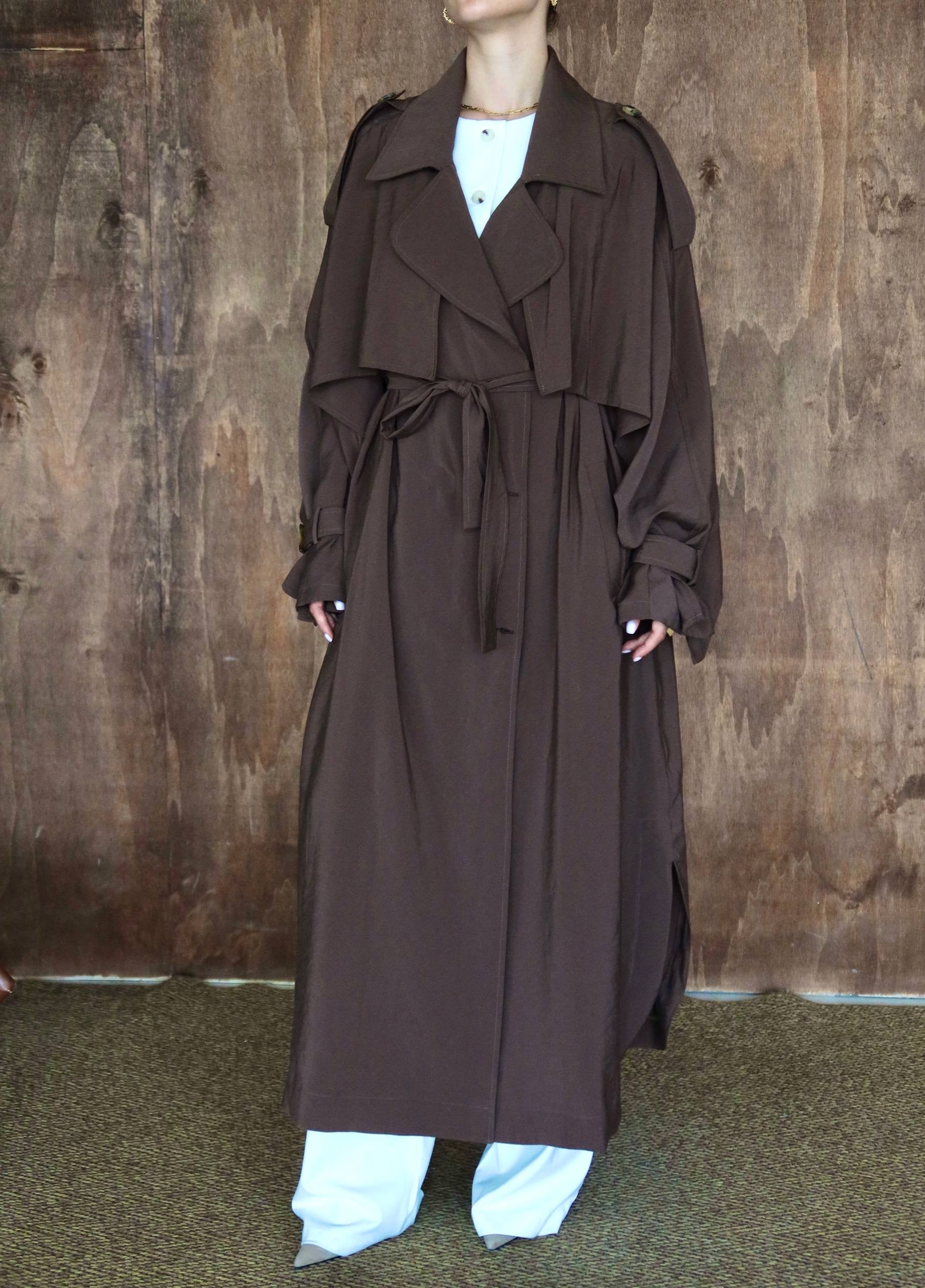 Sartorial Oversize Trench Kahverengi