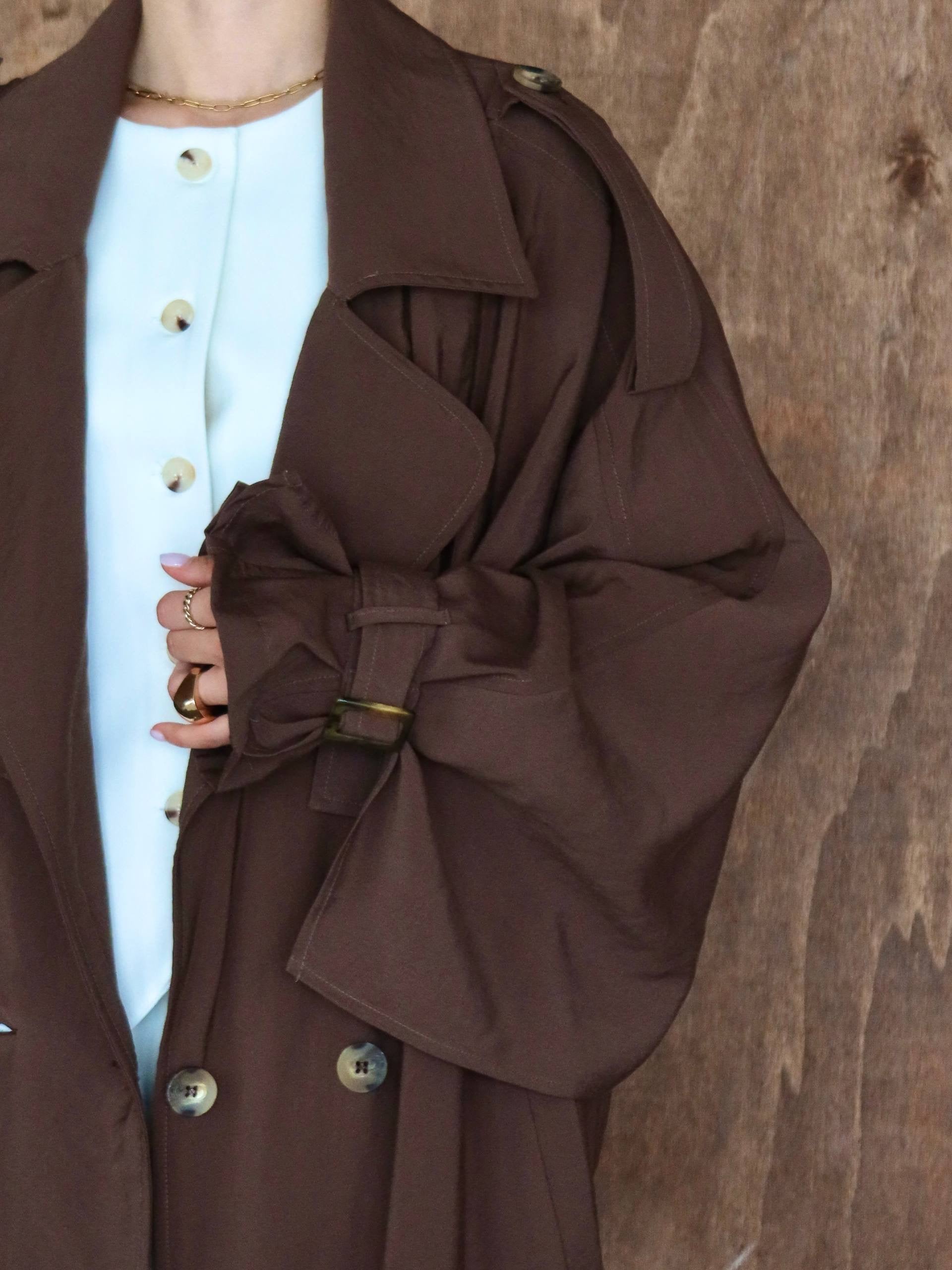 Sartorial Oversize Trench Kahverengi