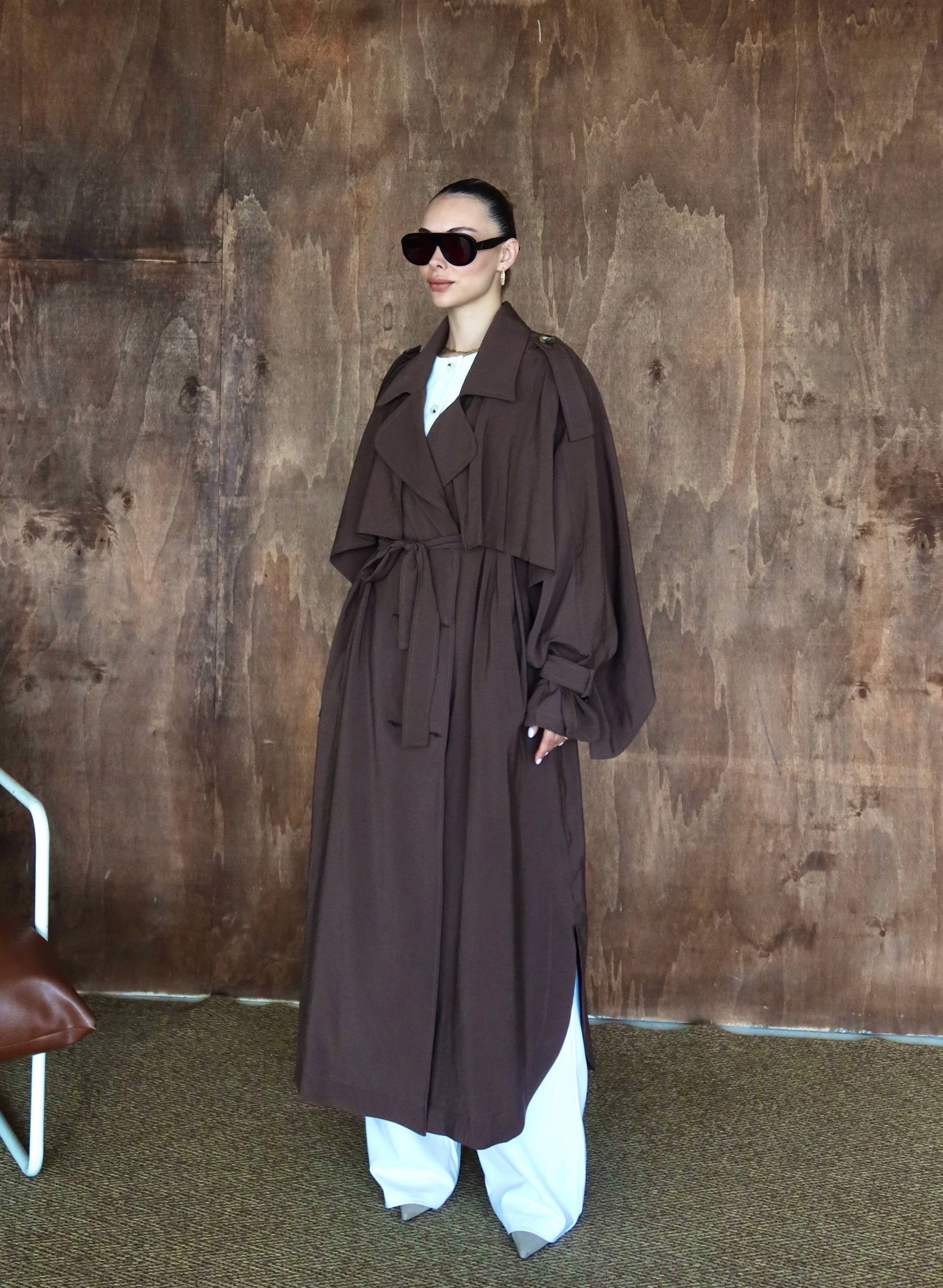 Sartorial Oversize Trench Kahverengi