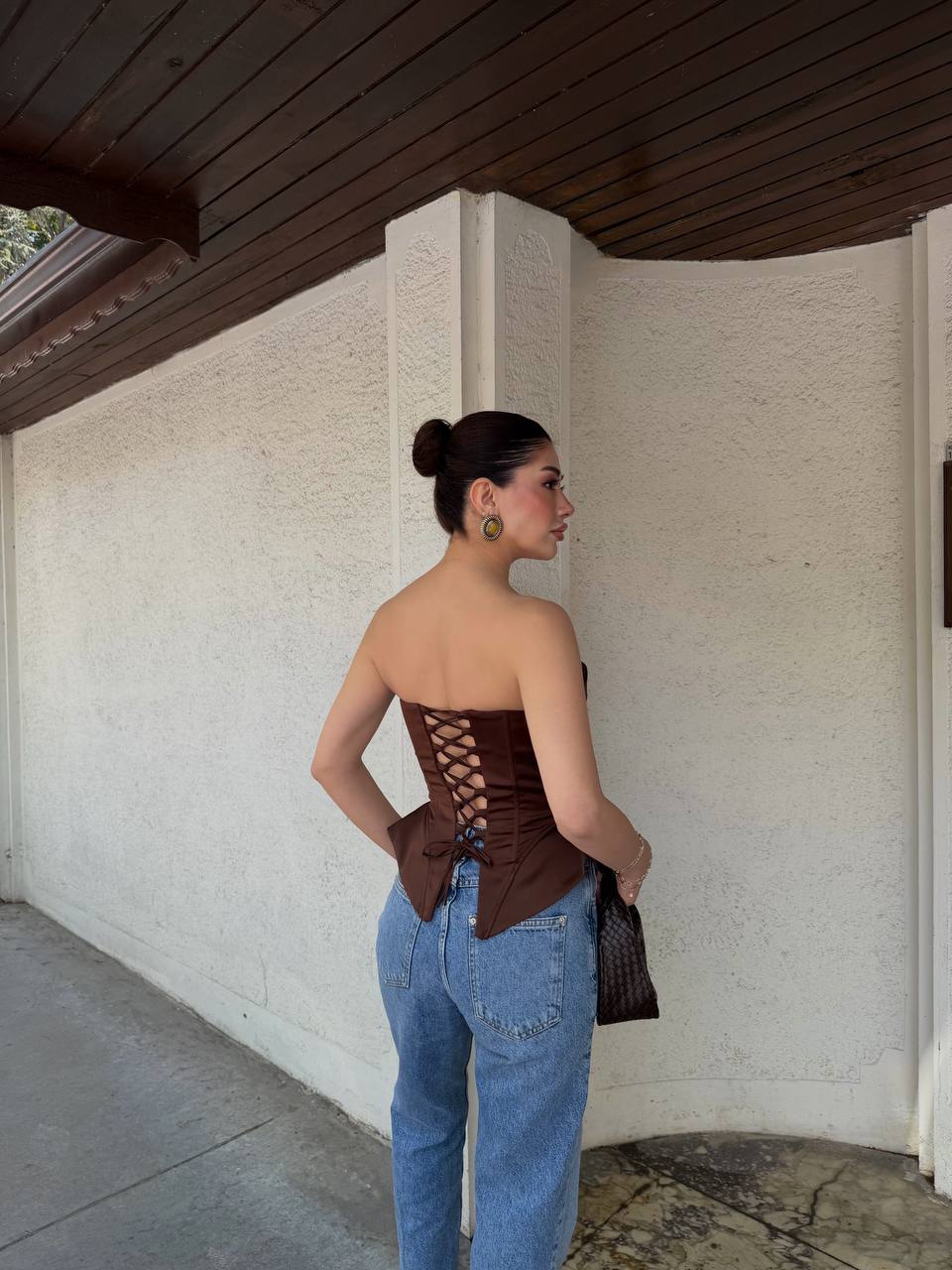 Silent Luxury Corset Kahverengi