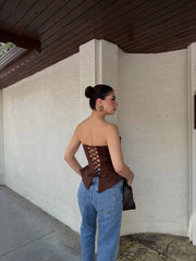 Silent Luxury Corset Kahverengi