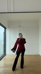 Minimal Luxe İspanyol Paça Siyah Pantolon