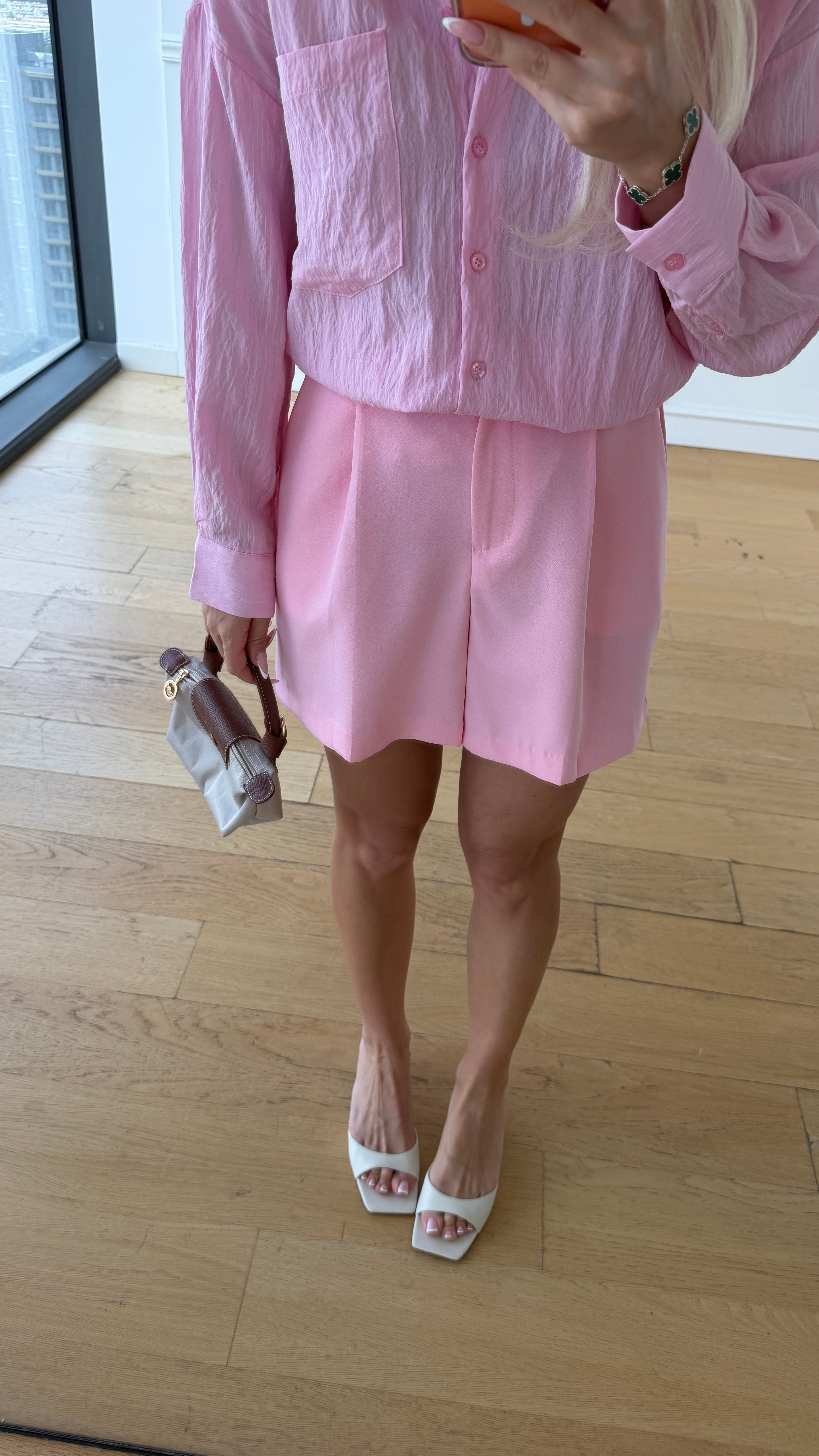 Chic Tailored Şort Pembe