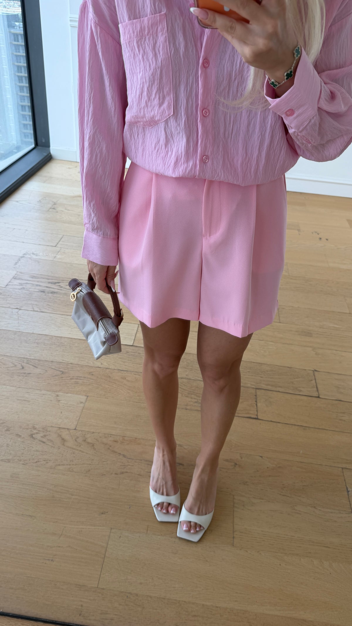 Chic Tailored Şort Pembe