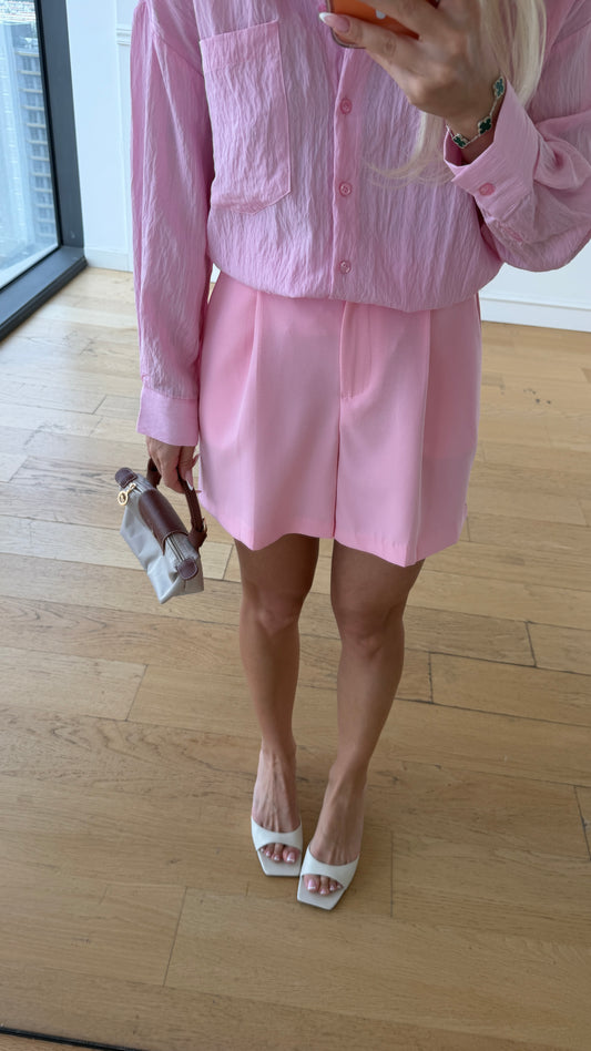Chic Tailored Şort Pembe