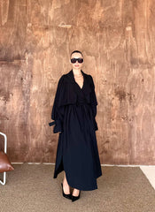 Sartorial Oversize Trench Siyah