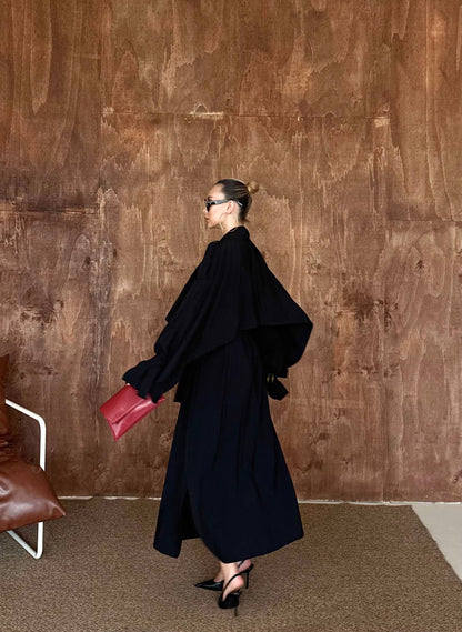 Sartorial Oversize Trench Siyah