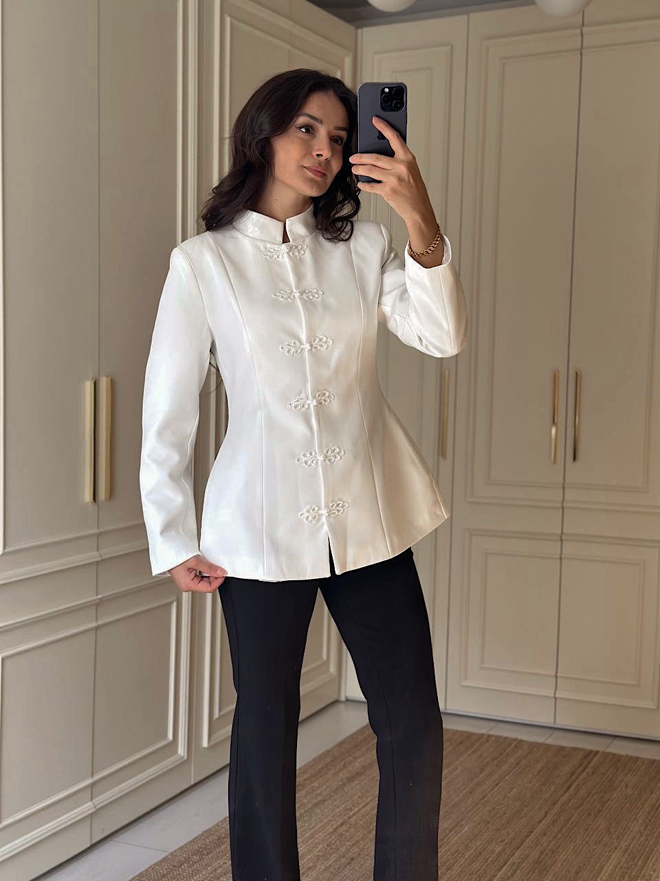 Noir Mandarin Blazer Ceket