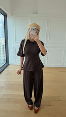 Feminen Kesim Kahve Takım