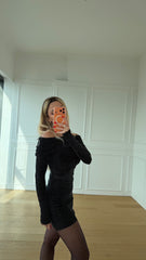 Kayık Yaka Simli Elbise