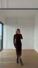 Transparan Kahve Elbise