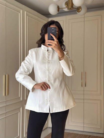 Noir Mandarin Blazer Ceket