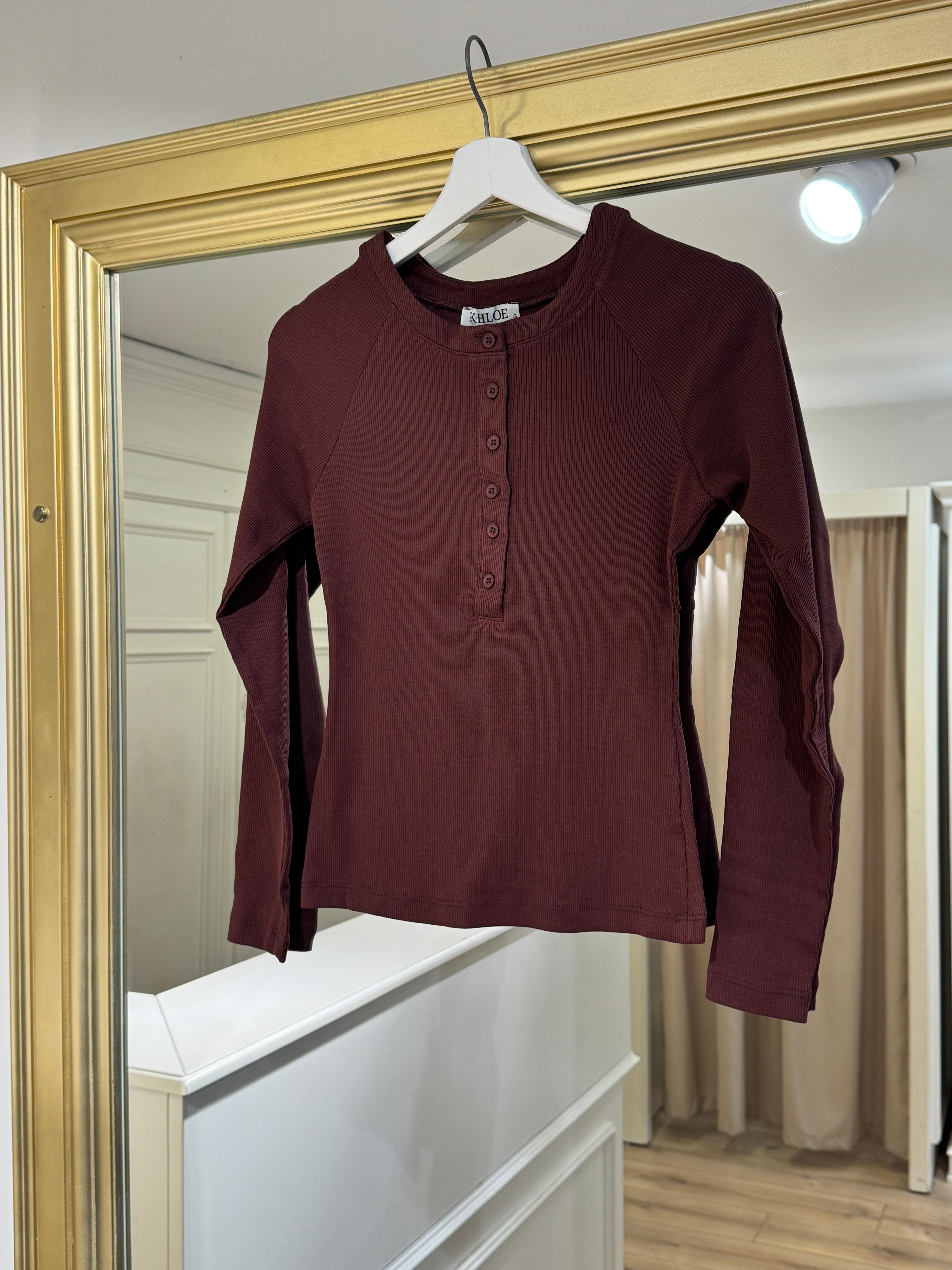 Düğme Detaylı Fitilli Bluz