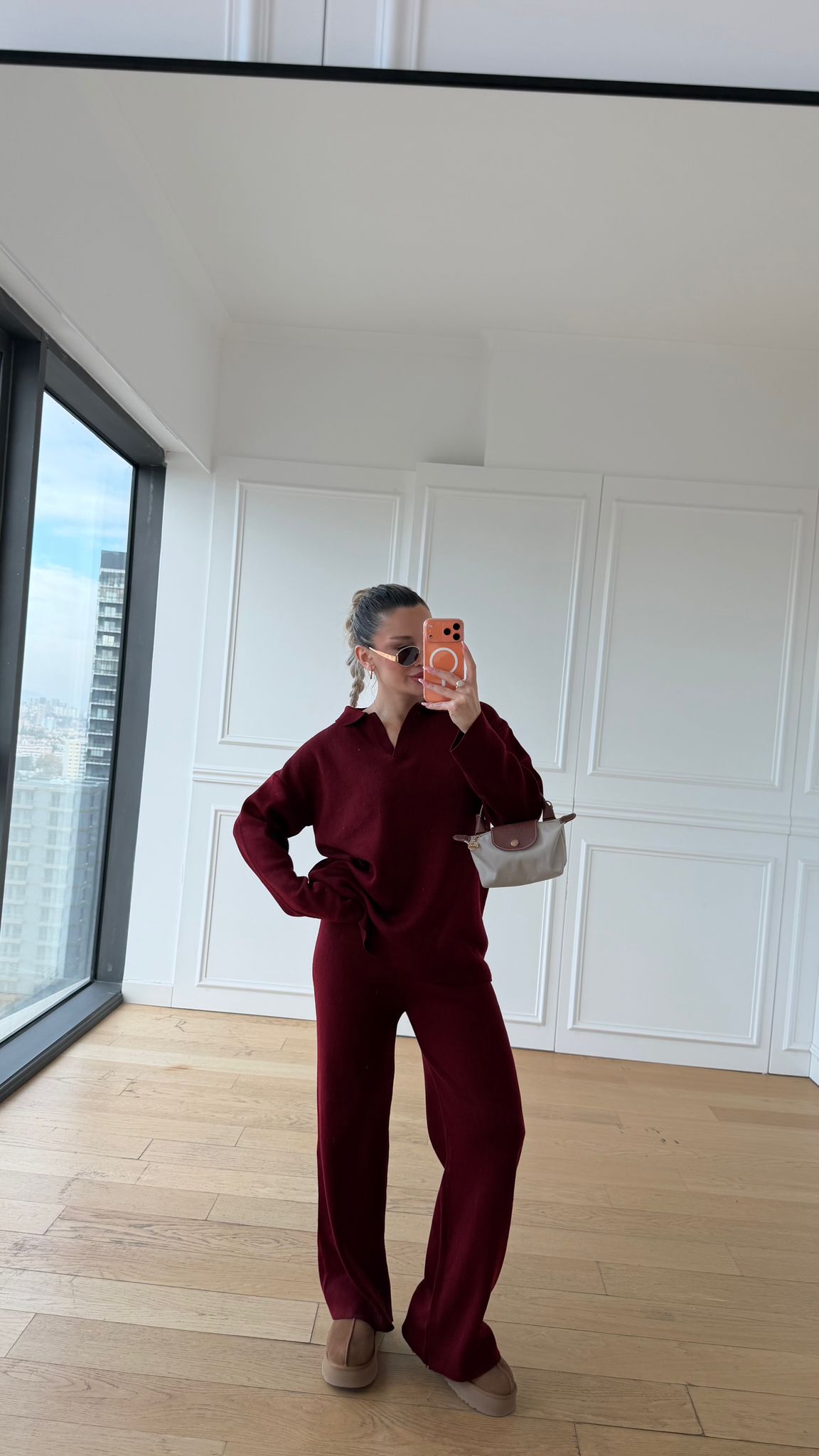 Bordo Triko V Yaka Takım