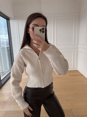 Fitilli Hırka - Ekru