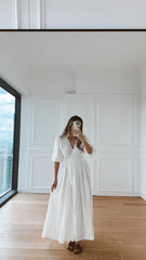 Müslin Kumaş Elbise - Beyaz