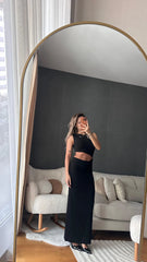 Cut-Out Siyah Elbise