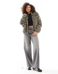 Orj Marka As Leopar Desenli Peluş Mont