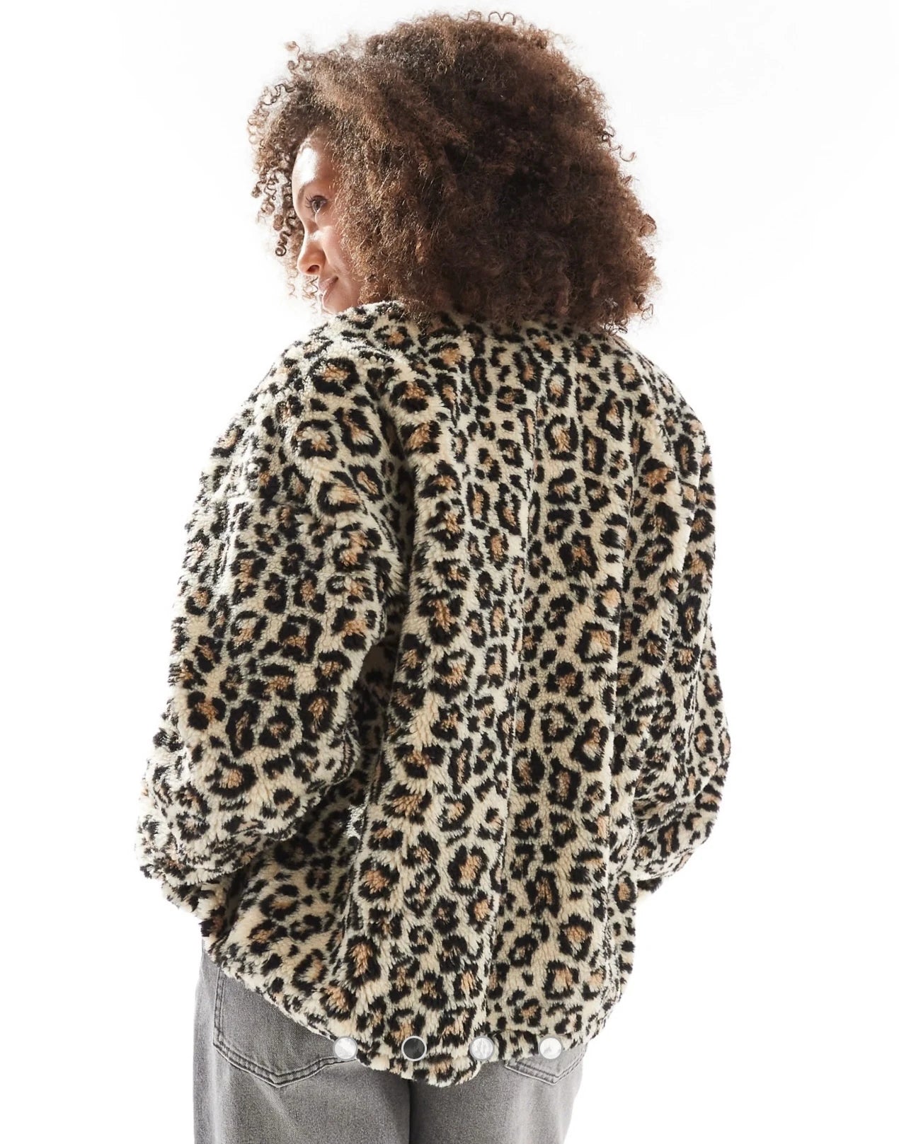 Orj Marka As Leopar Desenli Peluş Mont