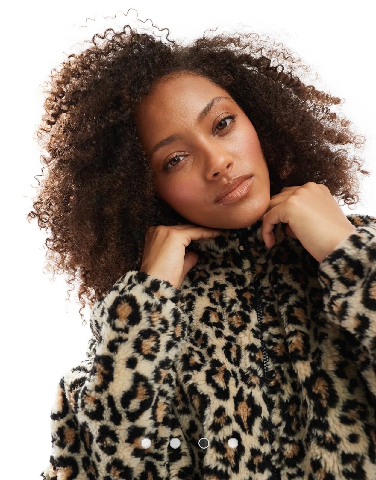 Orj Marka As Leopar Desenli Peluş Mont